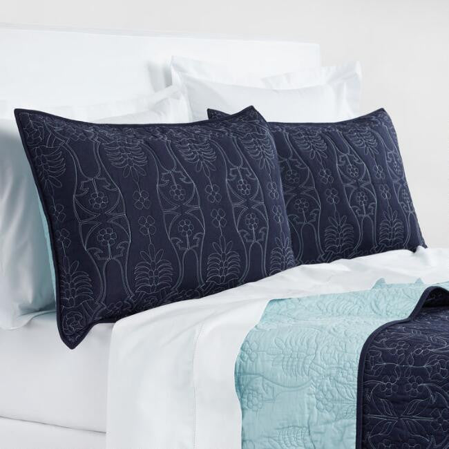Coral And Aqua Bhuti Priti Reversible Quilt