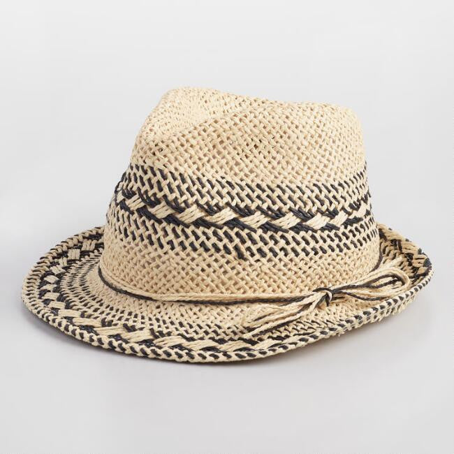 Chapeau de soleil à nœud noir et blanc