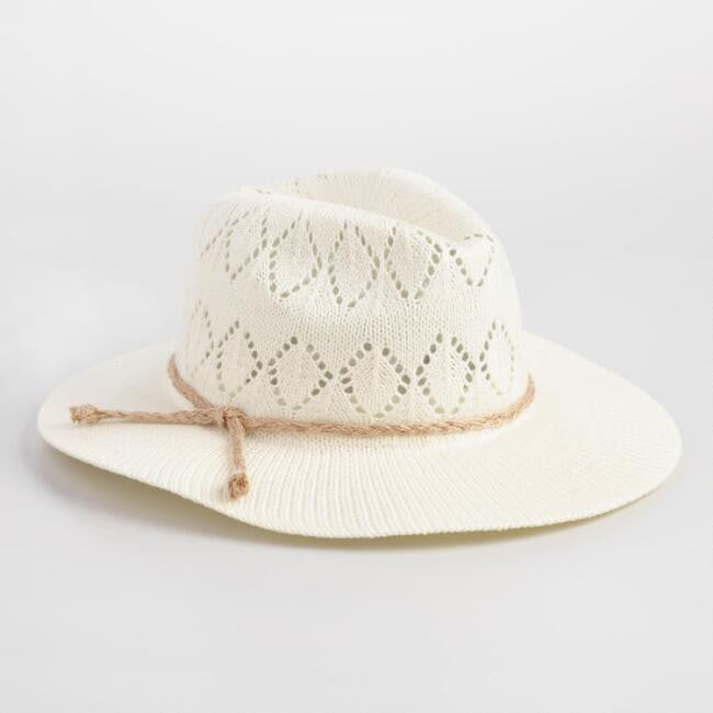 Chapeau de rancher en crochet ivoire et noir