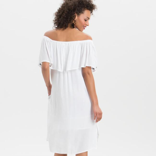 White Rose Embroidered Dress