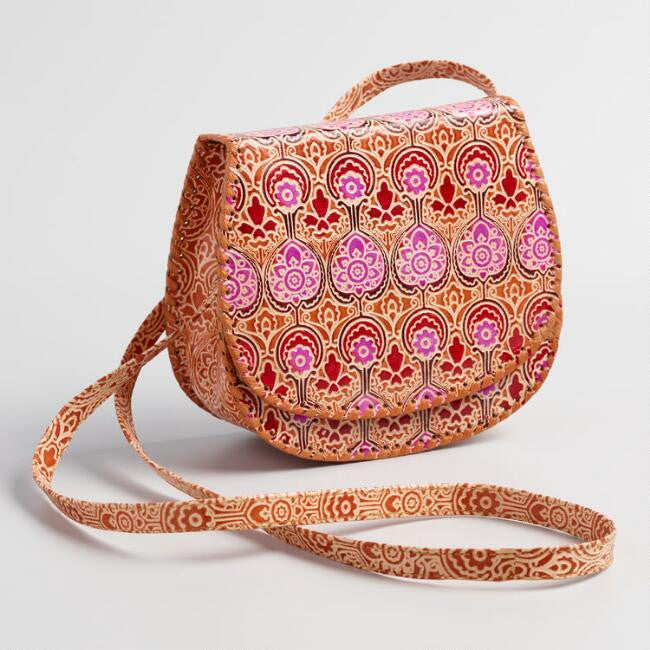 Embossed Leather Crossbody Bag