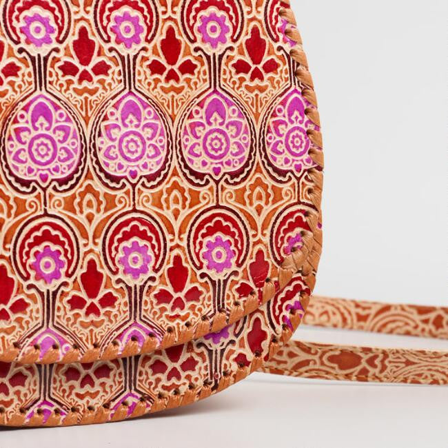 Embossed Leather Crossbody Bag